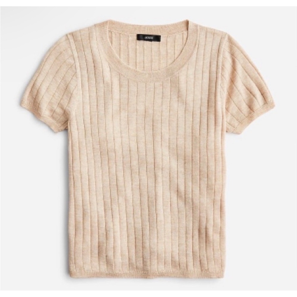 J crew silk cashmere blend cropped Short Sleeve Sweater Size Large - Picture 3 of 10